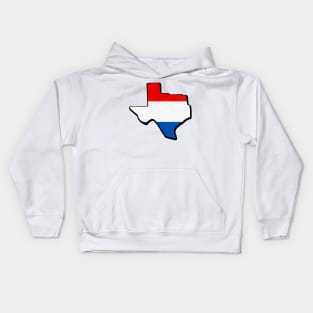 Red, White, and Blue Texas Outline Kids Hoodie